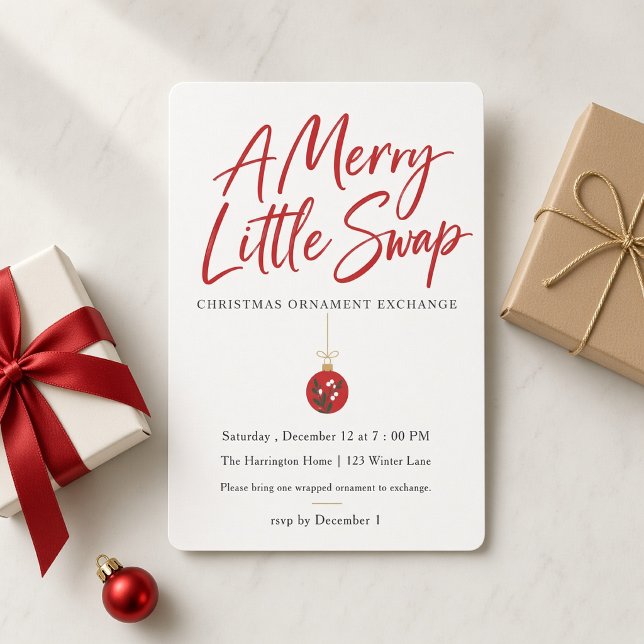 Invitation d'échange de décoration de Noël Rouge M (Créateur téléchargé)
