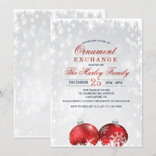 Invitation d'échange d'ornement de Noël