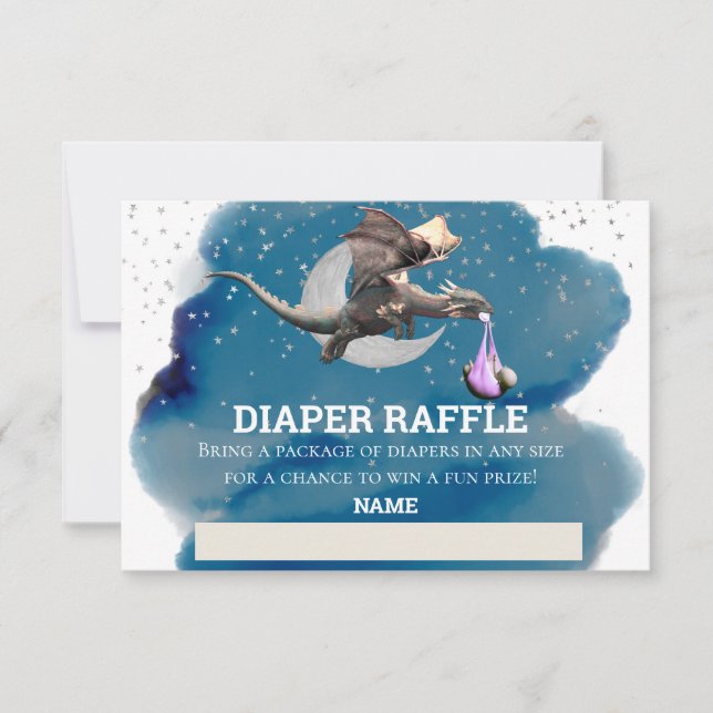 Invitation Déchets Raffle Rose Dragon Star Argent (Devant)