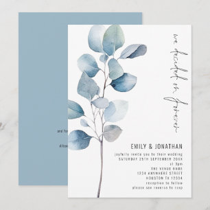 Invitation Décidé sur Forever Eucalyptus QR Code Mariage