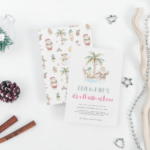 Invitation Deck des palmiers   Fun Tropical Christmas Luau