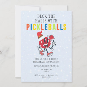 Invitation Deck Halls Pickleball Tournament de Noël