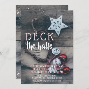 Invitation Deck the Halls Christmas Tree Trimming Party