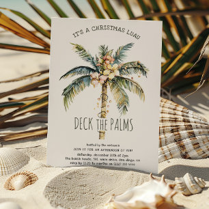 Invitation Deck the Palms Christmas Luau Party