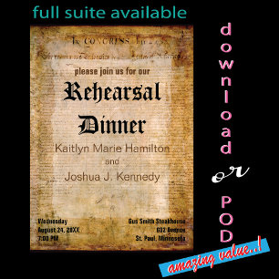 Invitation Déclaration d'indépendance des États-Unis Parchemi