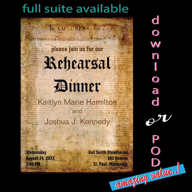 Invitation Déclaration d'indépendance des États-Unis Parchemi (Créateur téléchargé)