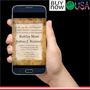 Invitation Déclaration d'indépendance 📜 USA Vintage