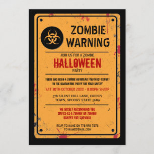 Invitation d'éclosion de zombie Halloween Avertiss