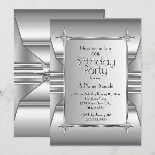 Invitation Déco argent chrome métal image Fête d'anniversaire