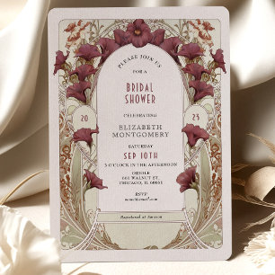 Invitation Déco Art nouveau pour une fête prénuptiale sur le 