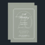 Invitation Déco classique | Sage et Blanc 70e anniversaire<br><div class="desc">Des lignes géométriques élégantes encadrent vos informations personnalisées de 70e anniversaire,  dans la typographie classique,  sur cette invitation chic à l'anniversaire. Vous pouvez customiser l'arrière - plan à l'avant et à l'arrière pour correspondre à votre couleur préférée. Conçu par Thisisnotme©</div>