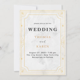 Invitation Deco Moderne | Mariage en marbre blanc