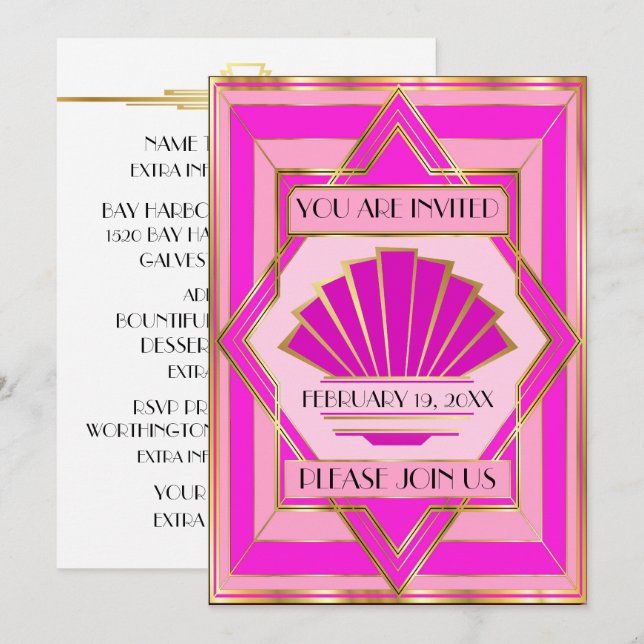 Invitation Deco pour occasion spéciale (Devant / Derrière)