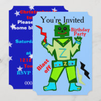 Décollage Robot Garçon et fête d'anniversaire des