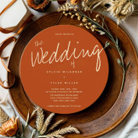 Décontracté Burnt Orange Mariage de typographie