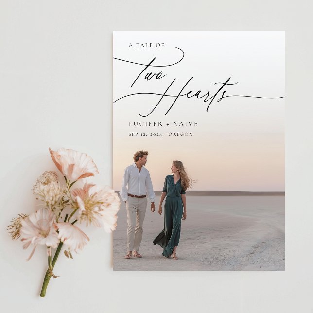 Invitation Décontracté Calligraphie Budget Mariage photo (Créateur téléchargé)