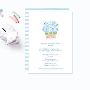 Invitation Décontracté Elegance Blue Hydrangea Baby shower ga