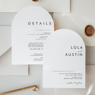 Invitation Décontracté minimaliste moderne tout en un arc Mar