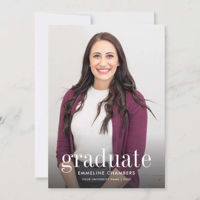 Invitation Décontracté Modern Photo Graduation Party (Devant)