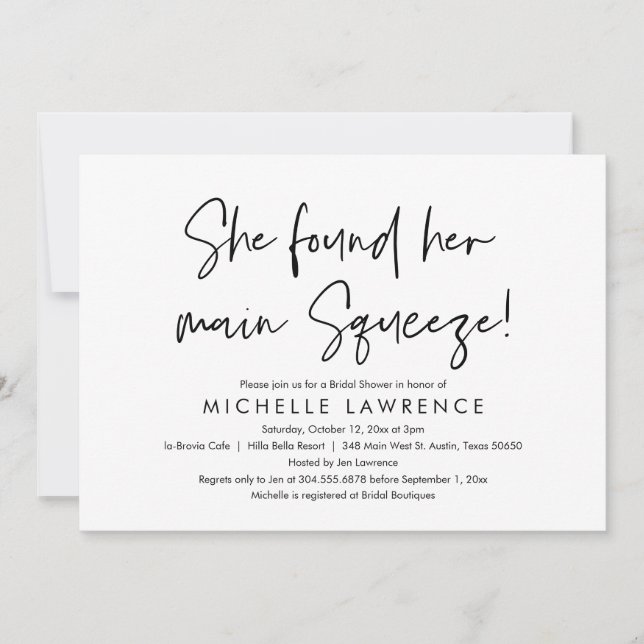 Invitation Décontracté moderne et amusant, Fête des mariées B (Devant)