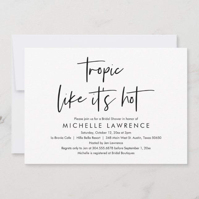 Invitation Décontracté moderne et amusant, Fête des mariées B (Devant)