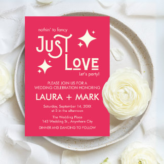 Invitation Décontracté moderne Just Love Mariage