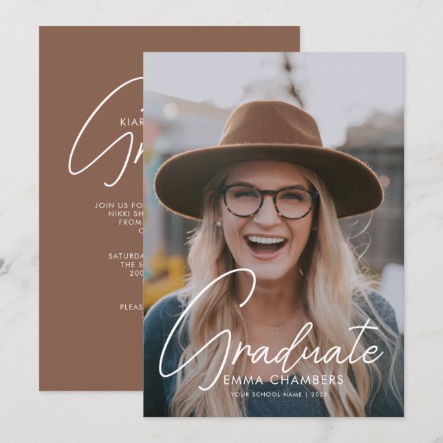 Invitation Décontracté | Photo Graduation Party (Devant / Derrière)