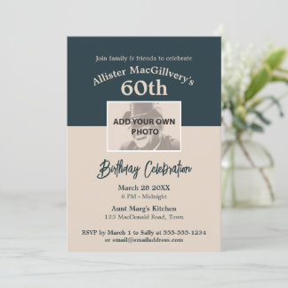 Invitation décontractée de 60e anniversaire avec p