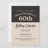 Invitation décontractée du 60e anniversaire pour l