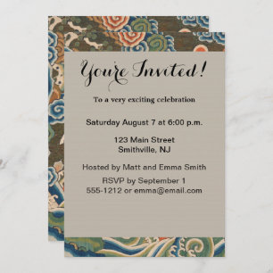 Invitation Décor d'antiquité chinois d'oiseaux