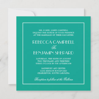 Invitation Décor élégant chic élégant mariage turquoise