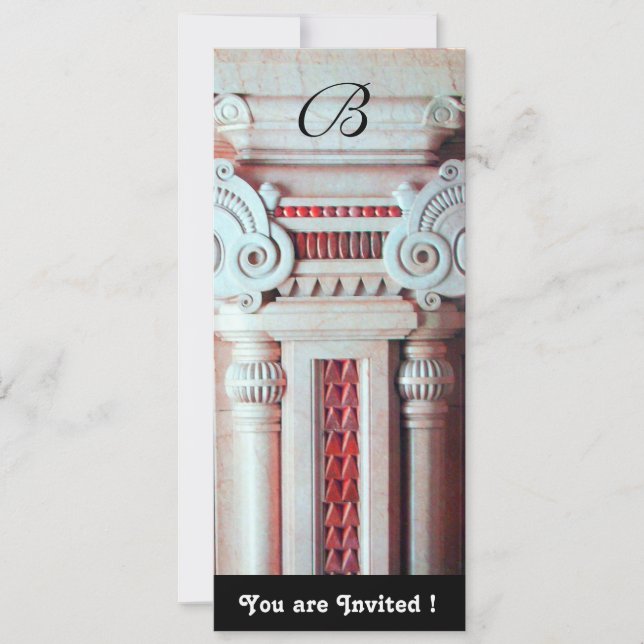 Invitation DÉCOR ÉLÉGANT ET STYLÉ ,rouge blanc noir (Devant)