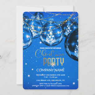 Invitation Décor moderne bleuDécor Vintage de Noël d'entrepri