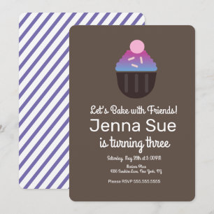 Invitation Décoration de gâteau de cupcakes minimaliste pour