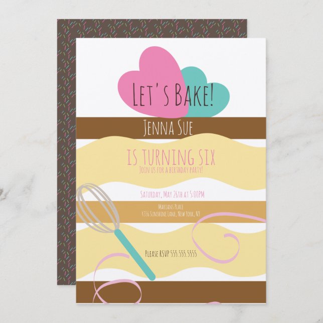 Invitation Décoration de gâteau tranché Parfums de tourbe d'a (Devant / Derrière)