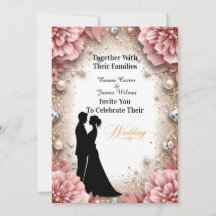 💐 Décoration de mariage dorée florale pêche de pr