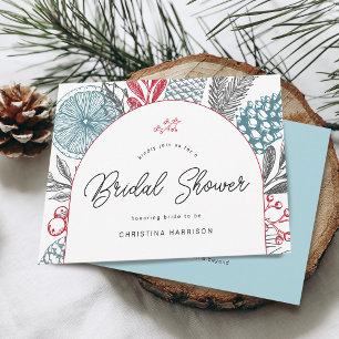 Invitation Décoration de mariage hivernal moderne avec verdur