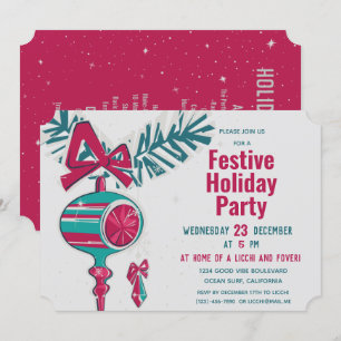 Invitation Décoration de Noël au milieu du siècle moderne