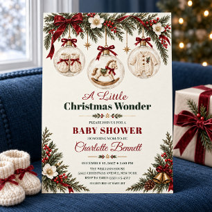Invitation Décoration de Noël Baby Shower