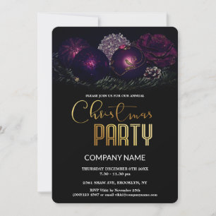Invitation  Décoration de Noël d'entreprise Chic Moderne Vint