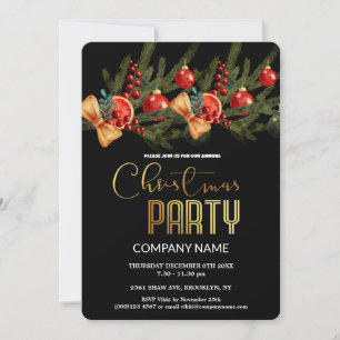 Invitation Décoration de Noël d'entreprise Chic Moderne Vinta