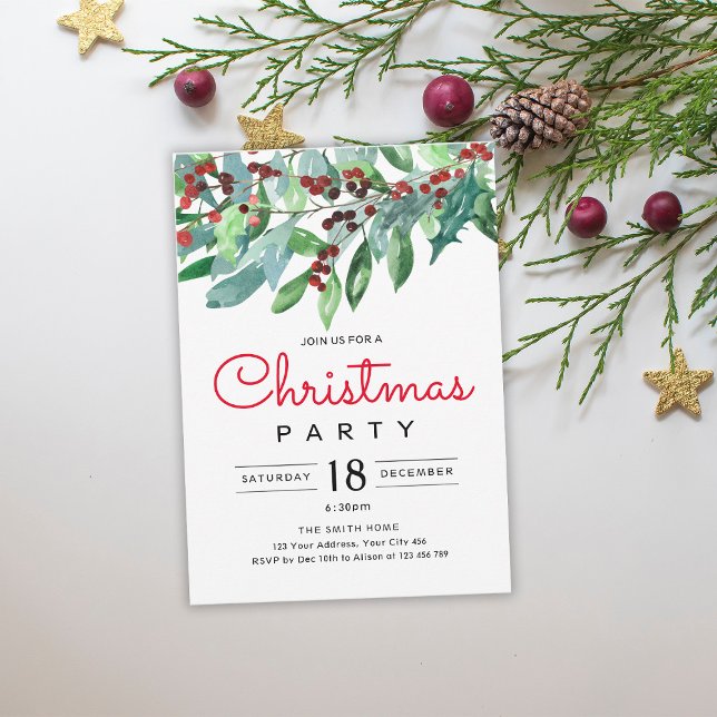 Invitation Décoration de Noël Élégante Fête de Fêtes (Créateur téléchargé)