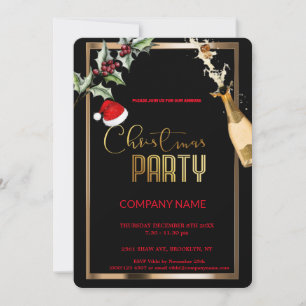 Invitation Décoration de Noël Entreprise Chic Moderne Vintage