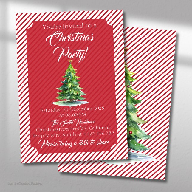 Invitation Décoration de sapin de Noël et ornements (Créateur téléchargé)
