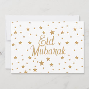 Invitation Décoration Eid Moubarak étoile dorée paillettes sc