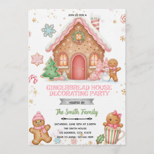 Invitation décoration maison en pain d'épices thèm