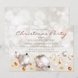 Invitation Décorations Bauble Chic Fête de Noël d'entreprise