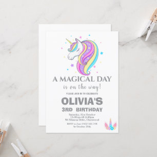 Invitation Décorations de fête d'anniversaire de la Unicorn
