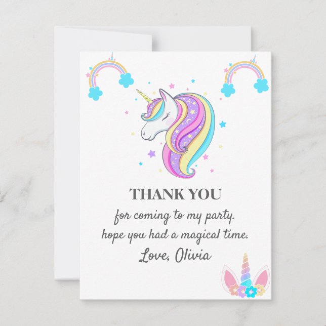 Invitation Décorations de fête d'anniversaire de la Unicorn (Devant)