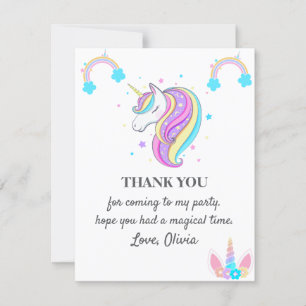 Invitation Décorations de fête d'anniversaire de la Unicorn